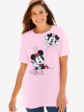 Woman Within X Disney Pink Short Sleeve Valentine's Day Minnie, size 2X